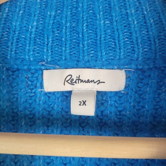 Reitman's Long Sleeve Mock Neck Vlue Pullover - Picture 2 of 11